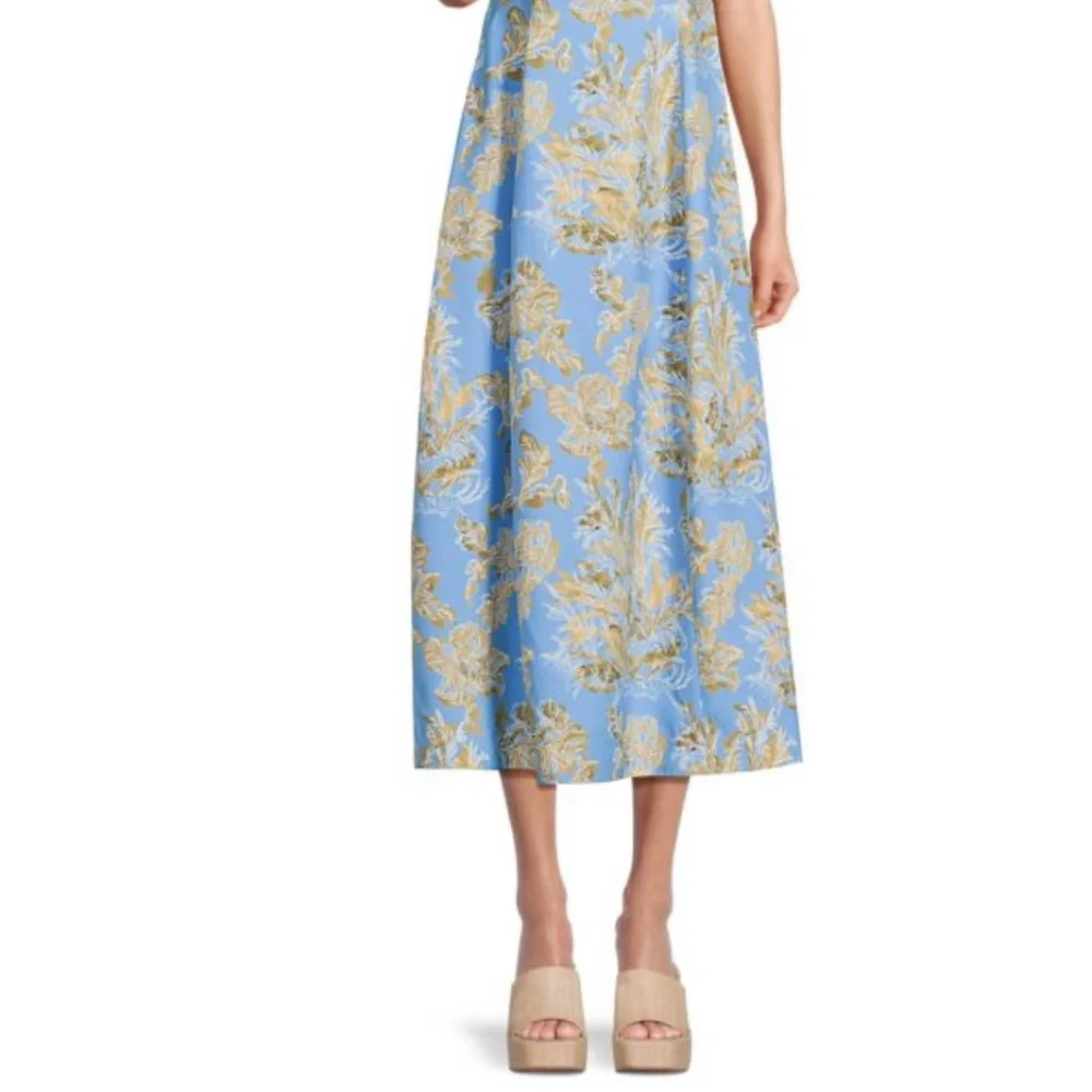 Lafayette 148 New York Floral Flare Midi Dress, Size 8 - Picture 3 of 5